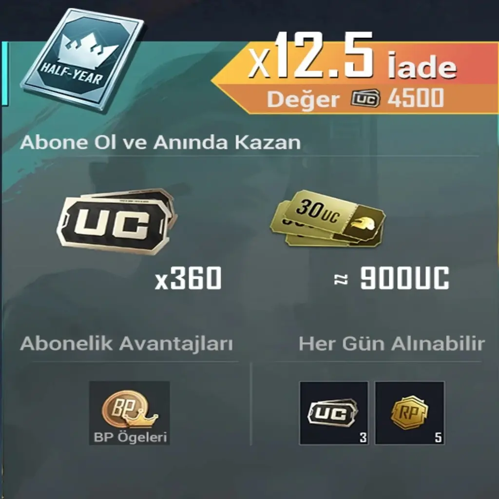 PUBG Mobile Prime 6 Aylık